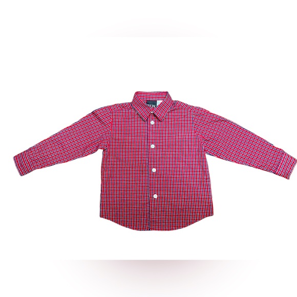 TFW Collard Button Down long sleeve
 Plaid: Red White Blue shirt
Size 3T - Picture 1 of 4